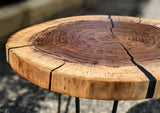 Live Edge Round Black Walnut Table