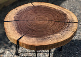 Live Edge Round Black Walnut Table