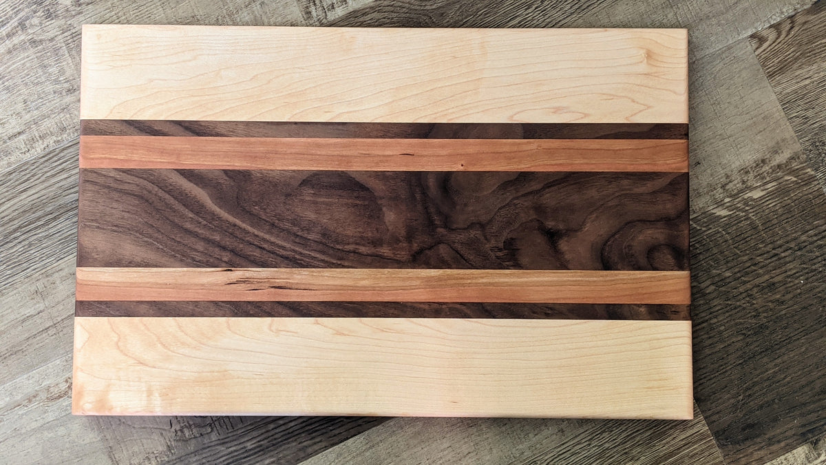 Walnut and Cherry with Offset Stripes Cutting Board – Rockford Woodcrafts