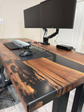 Black Walnut Epoxy River Desk