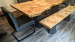 Live Edge Mappa Burl Dining Table & Bench