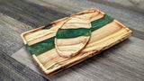 Oval Olive Wood Tray with Green Epoxy