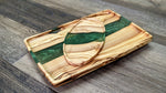 Rectangle Olive Wood Tray with Green Epoxy